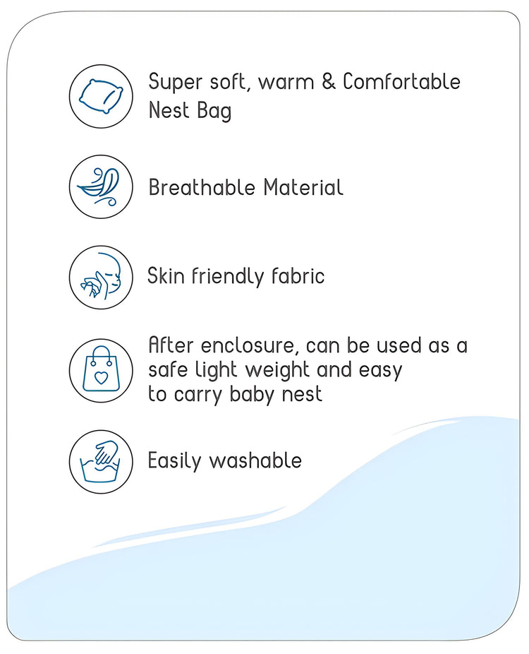 3 in 1 Baby Bed, Sleeping Bag & Carry Nest, Cotton Baby Bedding for New Born & Infant, Portable Bassinet, for Baby Carrying & Unisex Baby Sleeping Bed, 0 to 12M