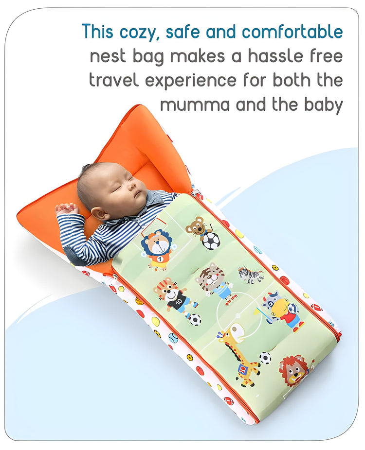 3 in 1 Baby Bed, Sleeping Bag & Carry Nest, Cotton Baby Bedding for New Born & Infant, Portable Bassinet, for Baby Carrying & Unisex Baby Sleeping Bed, 0 to 12M