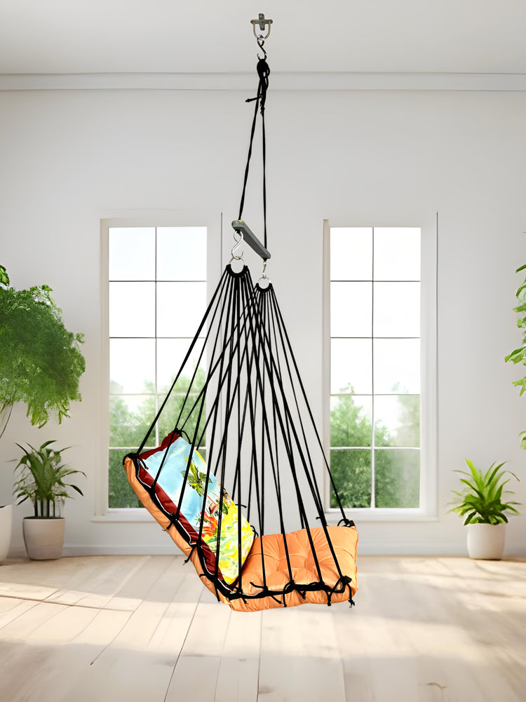Beach Printed Cotton Garden Hammock Swing For Adult & Kids Hammock Hanging Jhula Indoor & Outdoor For Home | Hanging Chair For Balcony, With 150 Kgs Weight Capacity