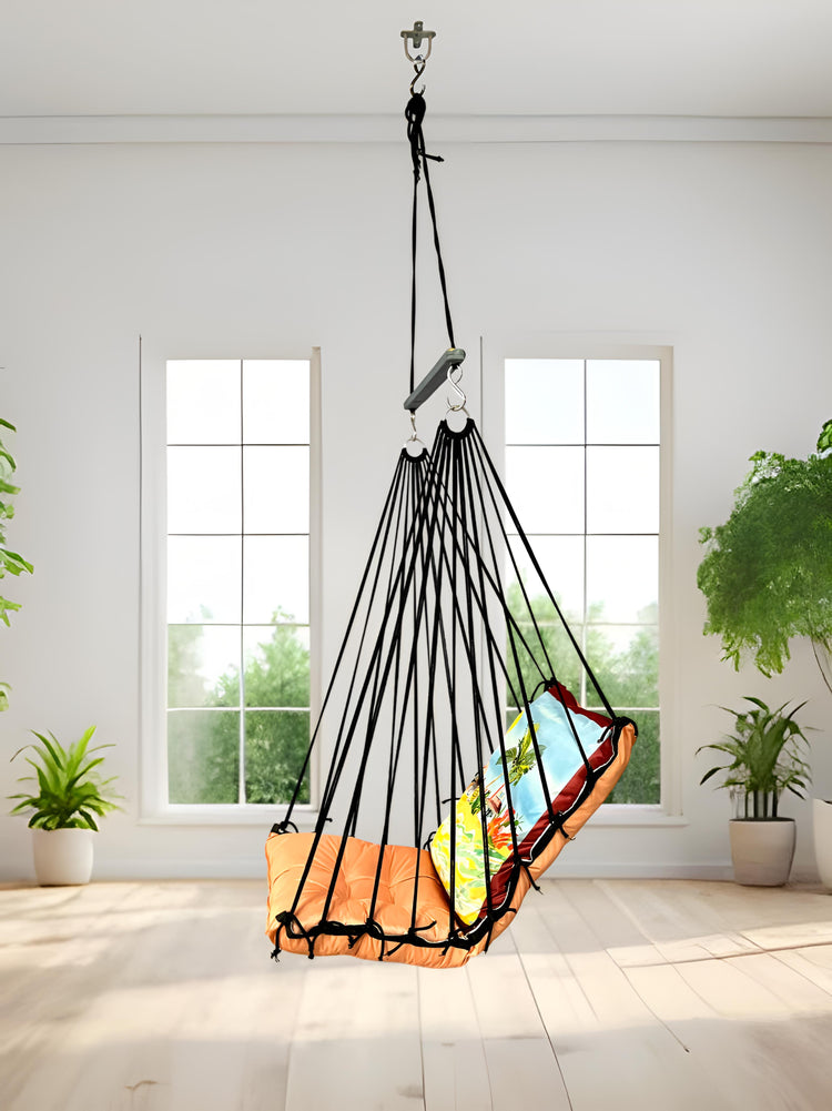 Beach Printed Cotton Garden Hammock Swing For Adult & Kids Hammock Hanging Jhula Indoor & Outdoor For Home | Hanging Chair For Balcony, With 150 Kgs Weight Capacity