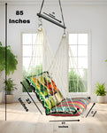 Multicolor Printed Cotton Garden Hammock Swing For Adult & Kids Hammock Hanging Jhula Indoor & Outdoor For Home | Hanging Chair For Balcony, With 150 Kgs Weight Capacity