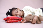 Red Printed Velvet Learning Baby Pillow, Cushion, Toys, Soft Toys, Toddler Pillow, Kids Pillow for Baby Boy, Baby Girl Color