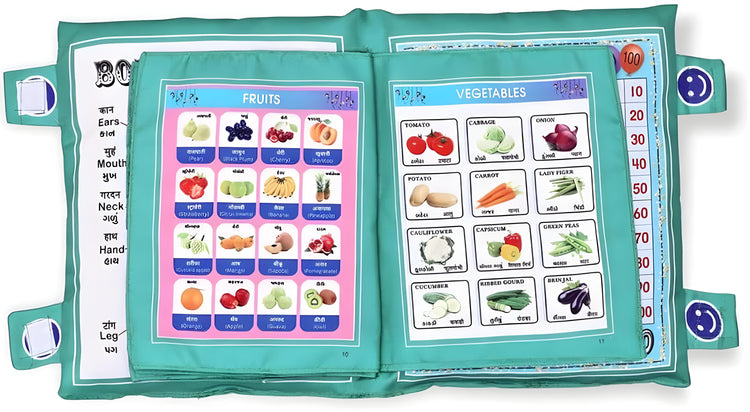 Grey Printed Velvet Learning Baby Pillow, Cushion, Toys, Soft Toys, Toddler Pillow, Kids Pillow for Baby Boy, Baby Girl Color