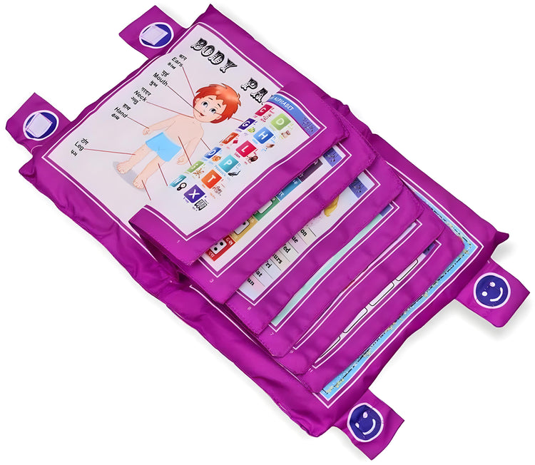 Pink Printed Velvet Learning Baby Pillow, Cushion, Toys, Soft Toys, Toddler Pillow, Kids Pillow for Baby Boy, Baby Girl Colour