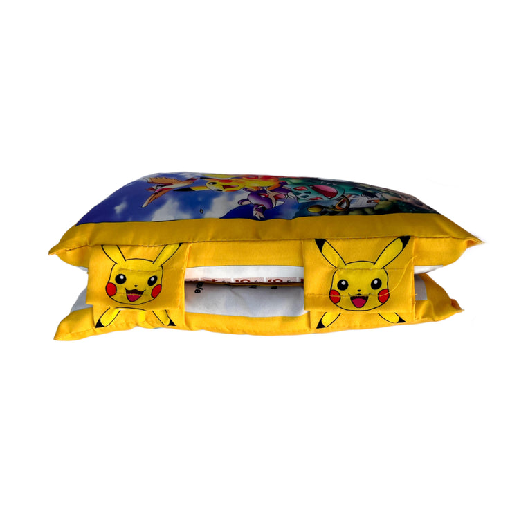 Pokemon Printed Velvet Learning Baby Pillow, Cushion, Toys, Soft Toys, Toddler Pillow, Kids Pillow for Baby Boy, Baby Girl Color